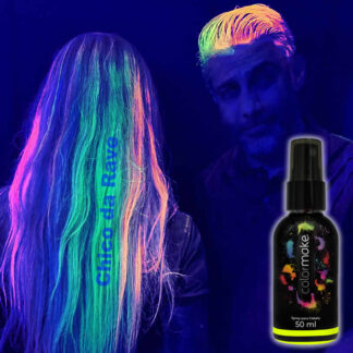 Spray amarelo fluorescente para cabelo