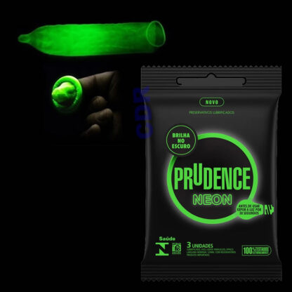 Camisinha fosforescente preservativo Neon Prudence